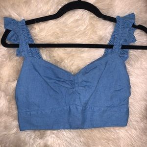 Reformation flutter sleeve crop top